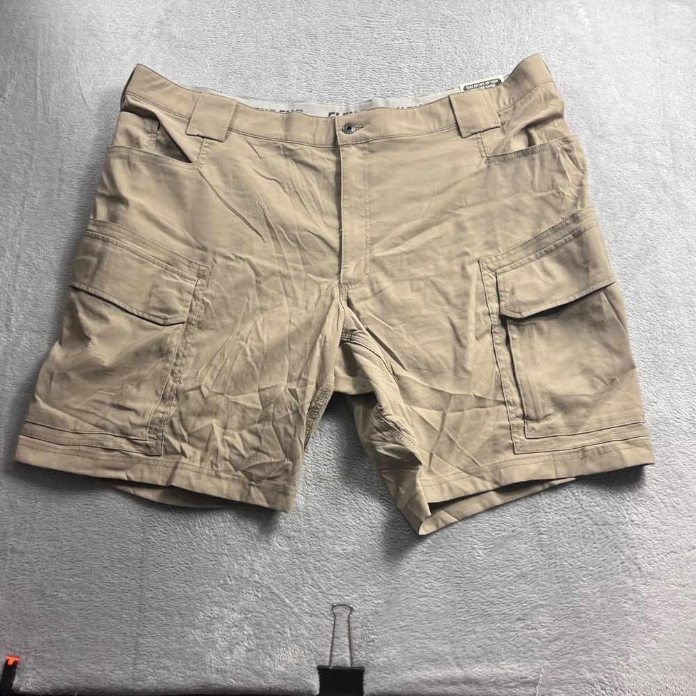 Duluth Trading Co Mens DuluthFlex DOTF Relaxed Fit 9 Cargo Shorts Khaki 46 46204
